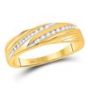 Image 3 : 3/4 CTW His & Hers Round Diamond Cluster Matching Bridal Wedding Ring 10kt Yellow Gold - REF-63K5R