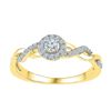 Image 1 : 1/5 CTW Round Diamond Solitaire Bridal Wedding Engagement Ring 10kt Yellow Gold - REF-18M3A