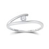 Image 1 : 1/10 CTW Round Diamond Solitaire Promise Bridal Ring 10kt White Gold - REF-11X9T