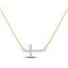 Image 1 : 1/10 CTW Round Diamond Cross Pendant 10kt Yellow Gold - REF-13Y2X
