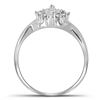 Image 2 : 1/4 CTW Round Diamond Cluster Ring 14kt White Gold - REF-19R2H