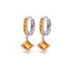 Image 1 : Genuine 4.4 ctw Citrine Earrings 14KT White Gold - REF-53K6V