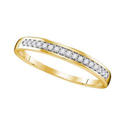 1/10 CTW Round Diamond Wedding Ring 10kt Yellow Gold - REF-11X9T
