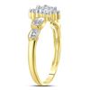 Image 3 : 1/10 CTW Round Baguette Prong-set Diamond Oval Cluster Ring 10kt Yellow Gold - REF-9H6W