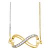 Image 1 : 1/10 CTW Round Diamond Infinity Pendant 10kt Yellow Gold - REF-13K2R