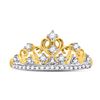 Image 2 : 1/5 CTW Round Diamond Tiara Crown Ring 10kt Yellow Gold - REF-19X2T