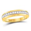 Image 3 : 1 CTW His & Hers Round Diamond Cluster Matching Bridal Wedding Ring 10kt Yellow Gold - REF-69N3Y