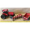 Image 1 : CASE INTERNATIONAL 7130 DIE-CAST TRACTOR & PLOW & MANURE SPREADER