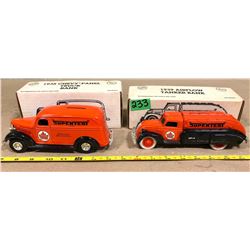 2 X SUPERTEST 1938 PANEL TRUCK & 1939 AIRFLOW - BANK