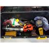 Image 2 : WOOD TOOL BOX AND BLACK AND YELLOW TOOL BOX