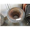 Image 2 : 2 BLACK CAST IRON 3FT PLANTERS, 1 HAS CRACKS/CHIPS