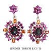 Image 1 : Natural  Black Opal, Rhodolite Garnet & Sapphire