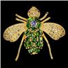 Image 1 : Natural Sapphire, Ruby & Chrome Diopside Bee Brooch