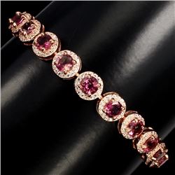 Natural Round Cut 5 mm Top Pink Tourmaline Bracelet