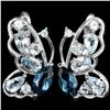 Image 1 : Natural Butterfly Sky & London Topaz Pendant Earring