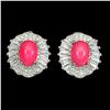 Image 1 : Natural Unheated Oval Pink Fire Opal 8x6 MM Earrings