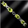 Image 1 : Natural  8x6mm Top Rich Green Peridot Bracelet