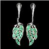 Image 1 : Natural Colombian Emerald Leaf Earrings