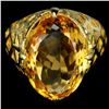 Image 2 : NATURAL 16X12 MM. OVAL ORANGISH YELLOW CITRINE Ring