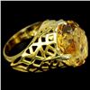 Image 3 : NATURAL 16X12 MM. OVAL ORANGISH YELLOW CITRINE Ring