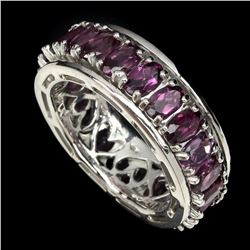 Natural Rich Pink Raspberry Rhodolite Garnet Ring