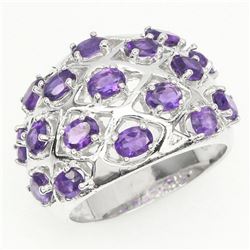 Natural Intense Purple Amethyst Ring