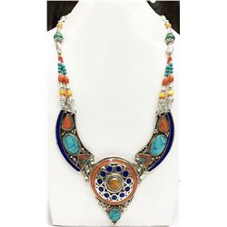 Tibet Natural Stone Tribal Queen Royal Necklace