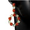 Image 2 : Unheated White Opal & Italian Coral Earrings