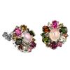 Image 2 : NATURAL WHITE OPAL & MULTI COLOR TOURMALINE Earring