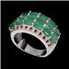 Image 2 : Natural Top Green Emerald & Garnet Ring