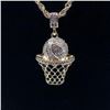 Image 2 : Strong 14 Kt Gold Plated Basketball Hoop Pendant