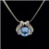 Image 3 : Beautiful 6.12 Ct Swiss Blue Topaz Diamond Pendant