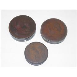 (3) DIFFERENT 19TH CENT. ROUND PAPIER M