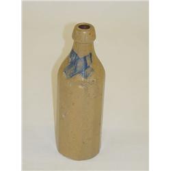 10 STONEWARE 12 SIDED BOTTLE W/ COBALT