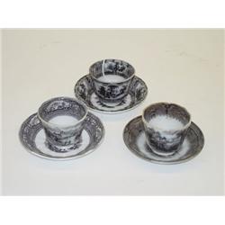 LOT (3) MULBERRY HANDLELESS CUPS & SAUC