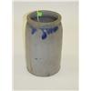 Image 1 : 10 1/2 STONEWARE JAR W/ COBALT DECORAT