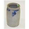 Image 2 : 10 1/2 STONEWARE JAR W/ COBALT DECORAT