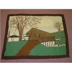 EARLY 20TH CENT. FOLK ART SCATTER RUG D