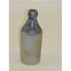 9 1/2 STONEWARE BOTTLE W/ COBALT DECOR