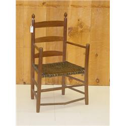 18TH CENT. NEW ENGLAND LADDERBACK ARM C