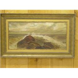 19TH CENT. OIL ON CANVAS SEASCAPE OF WA