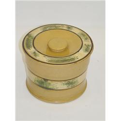 5 1/2 LIDDED YELLOW WARE CANISTER W/ W
