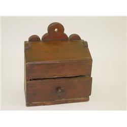 PRIMITIVE PAINTED HANGING 1 DRAWER WALL