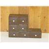 Image 1 : 19TH CENT. PINE L SHAPED 7 DRAWER COUNT