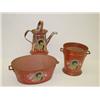Image 1 : 3 PC. VICTORIAN PAINTED TIN WASH SET: (