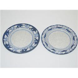 (2) 7 1/2 DEDHAM POTTERY PLATES: (1) W