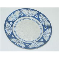 6 DEDHAM POTTERY BUTTERFLY PLATE-BLUE 