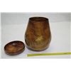 Image 17 : Tall Lidded Curly Koa Wood Bowl, Artist Robert W. Butts, Approx. 12" Dia, 14" Tall