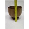Image 12 : Footed Wooden Bowl, Artist Kamani, Approx. 9.5" Dia, 9" Tall