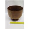 Image 13 : Footed Wooden Bowl, Artist Kamani, Approx. 9.5" Dia, 9" Tall